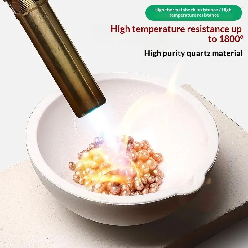 Jewelry Making Tools 1Pcs High Temp Silica Bowl Quartz Crucible 100g‑5000g Melting Gold Silver Platinum Casting Refining
