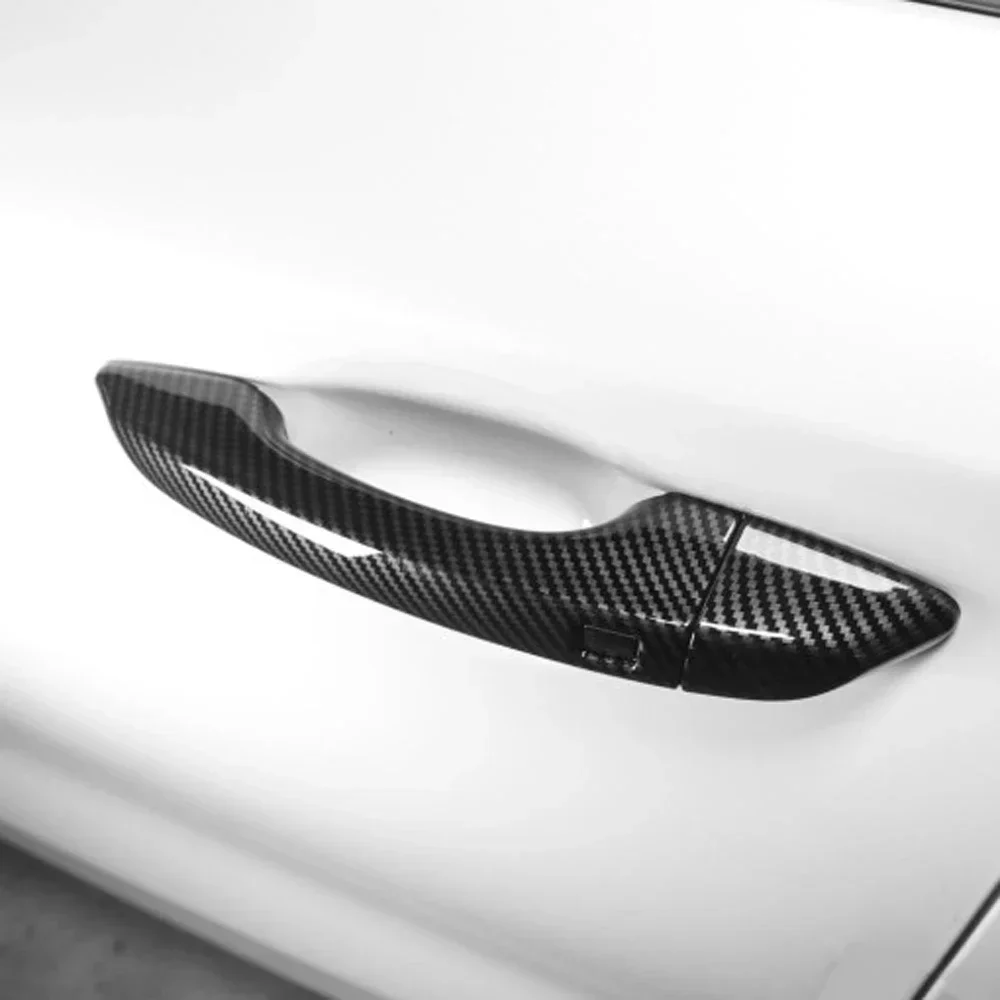 

For Genesis G70 Car-Styling Exterior Parts Accessories 4PCS Carbon Fiber Style Door Handle Cover Sticker Trim