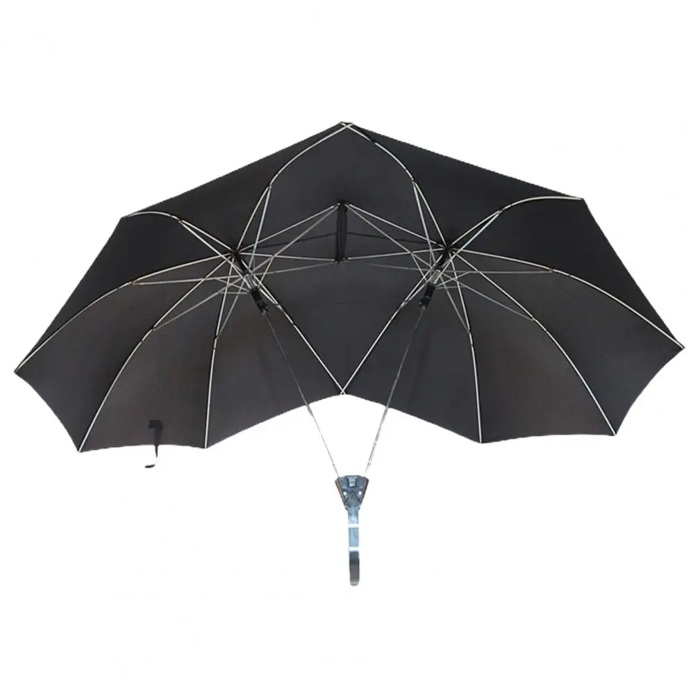 Couple Umbrella  Unique Straight Pole Sturdy Umbrella Bone  Rainy Sunny Double Top Umbrella Travel Accessory