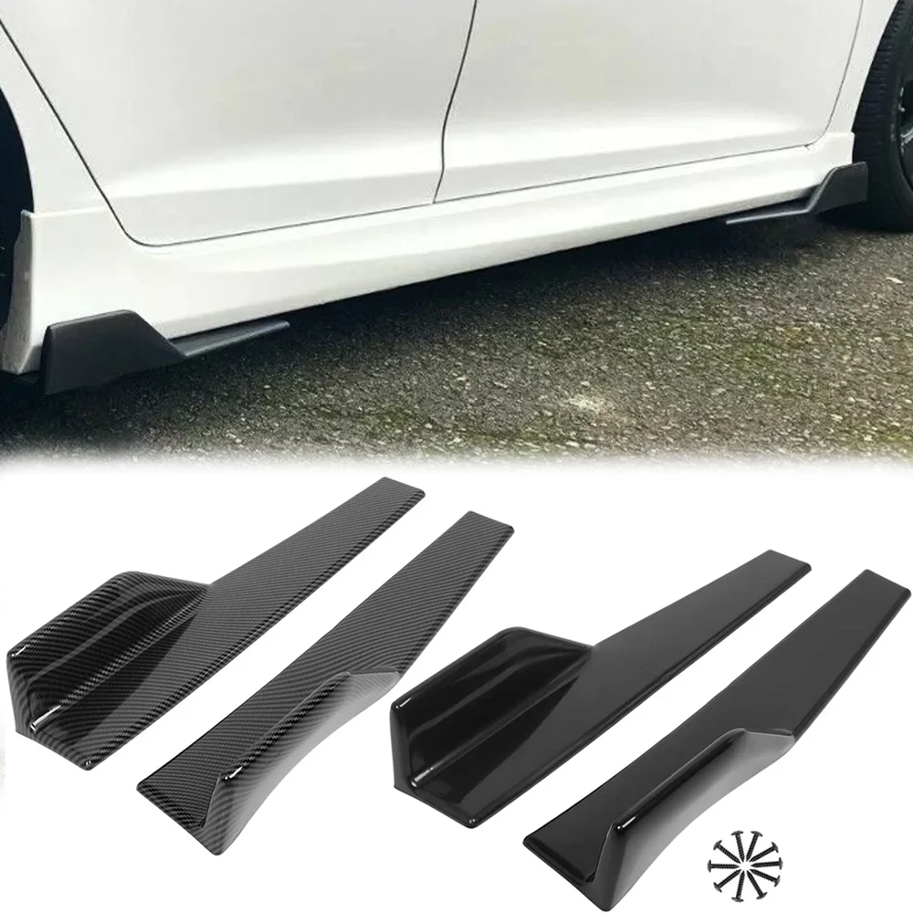 Universal 45cm  2Pcs/Set Car Wide Body Side Skirts Splitters Kit Modified Sideskirts Rocker Anti-Scratch Winglet Wings Bumper