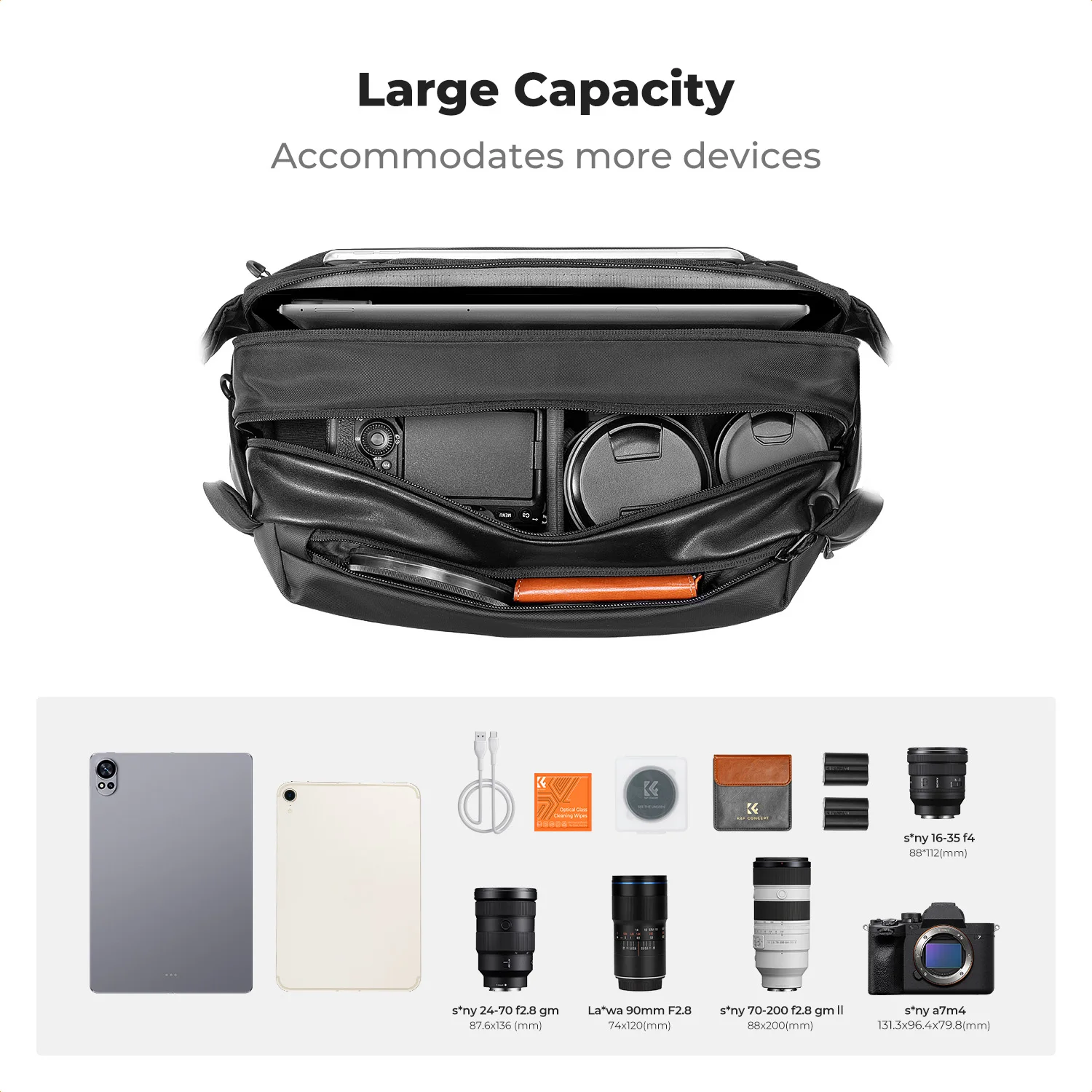 Torba K&F Concept 2w1, 12L, codzienna torba na ramię i wielofunkcyjna torba fotograficzna crossbody na aparat DSLR, przenośny plecak. — zdjęcie produktu 2