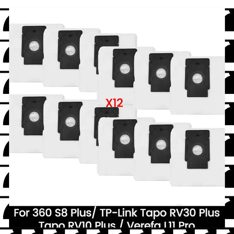 

A44U Dust Bag For 360 S8 Plus/ TP-Link Tapo RV30 Plus / Tapo RV10 Plus / Verefa L11 Pro Robot Vacuum Cleaner Parts 12PCS
