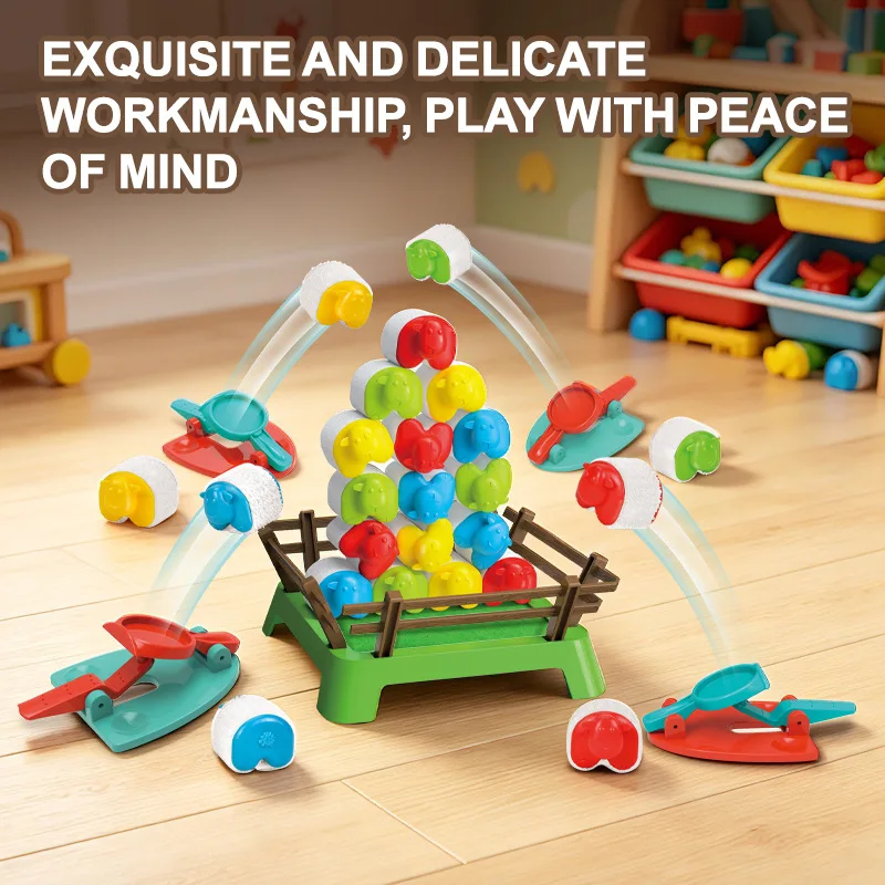 Interactive Jumping Sheep Tabletop Board Game for Kids - Family Party Game for Parent-Child Play Skill Development