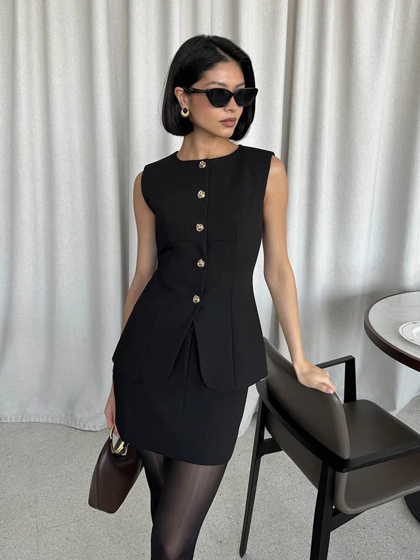 

Marthaqiqi Fashion Women Nightwear Set Sleeveless Pajamas O-Neck Nightgown Tank Tops Nightie Skirts Winter Ladies Sleepwear Suit