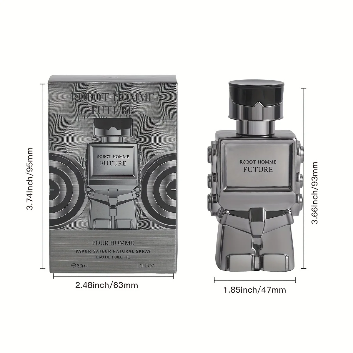 30ML 1.0FL.OZ Perfume Robot para Hombres, Eau de Toilette Spray, Notas Aromáticas Woody, Perfumes Fríos y Duraderos para Hombres