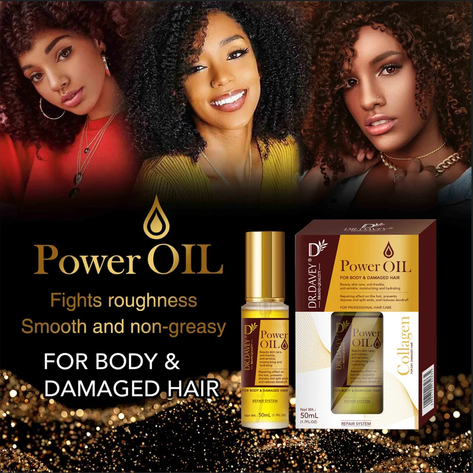 50ml  Power Oil And 220ml Hair Mask Prevent Dryness Split Ends Repair Damage Frizz Tangles 5 Seconds Soft Smooth Care