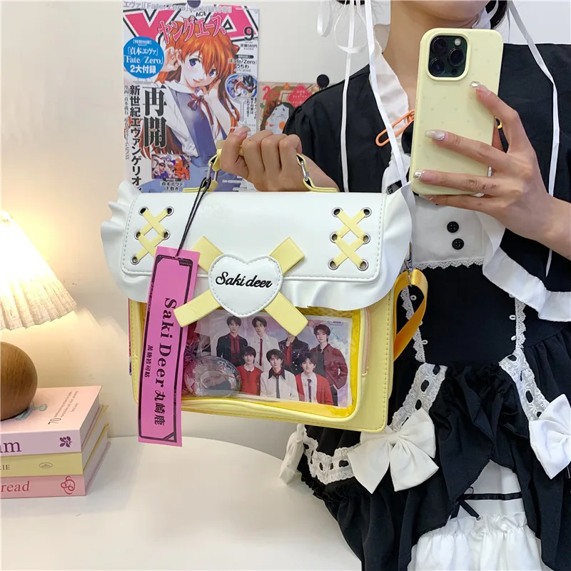 HAEX Sweet Girls Backpacks 2025 Fashion Ruffles Cross DIY Anime Badge Ita Bags Women Dopamine Y2K Designer Mochilas Para Mujer