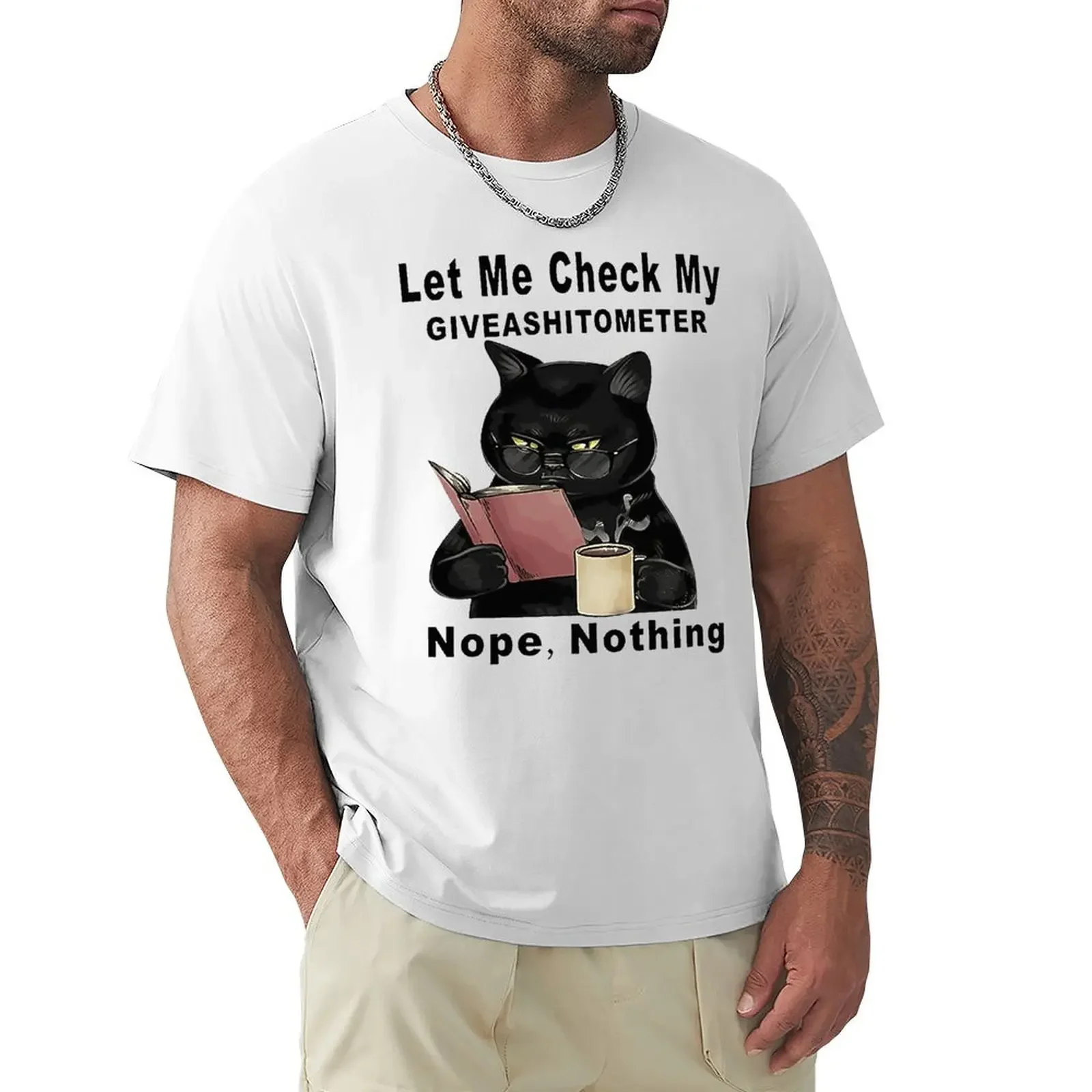 Funny Let Me Check My Giveashitometer Nope Nothing T Shirt Harajuku T-shirt 100% Cotton Graphics Tshirt Tops