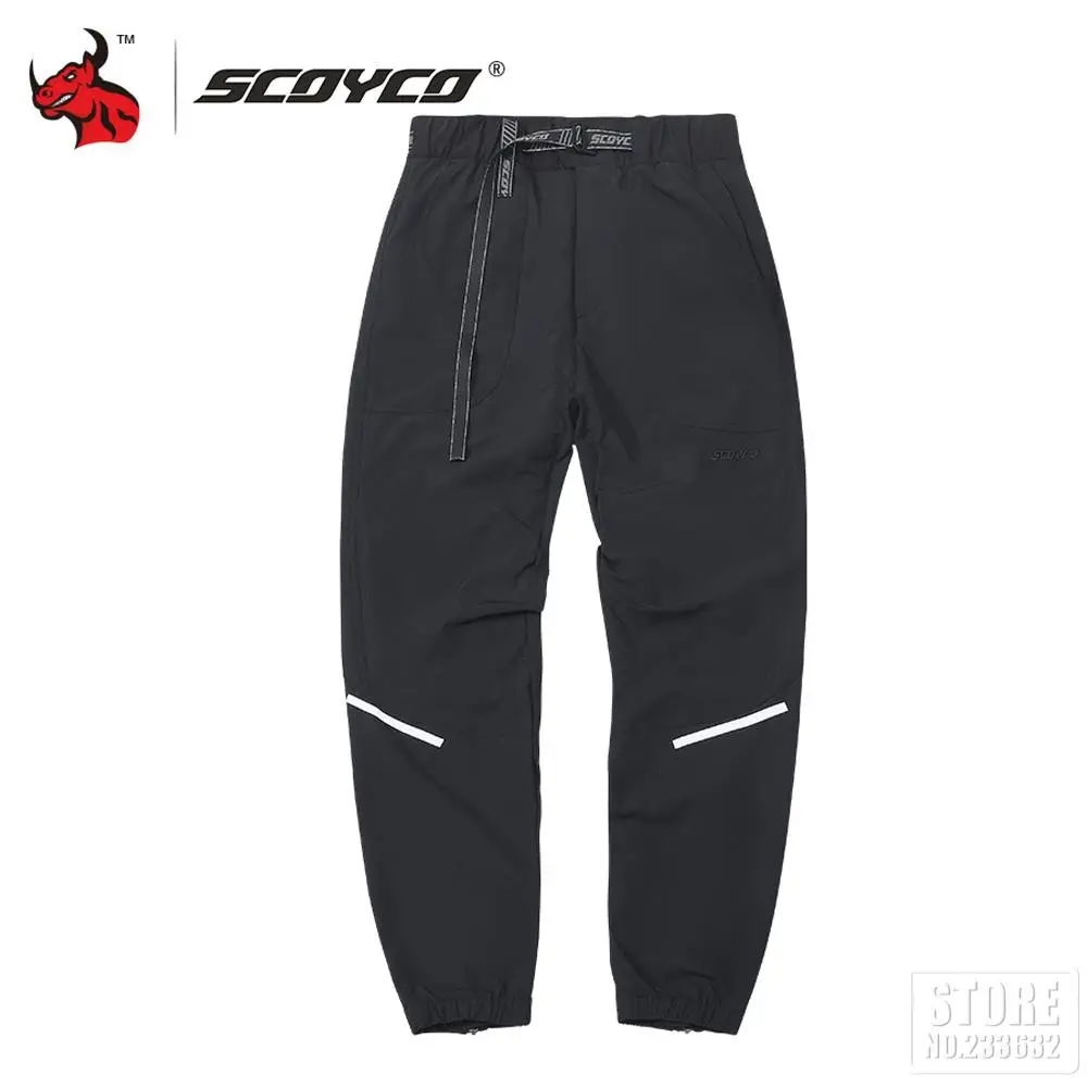 SCOYCO Summer Breathable Motorcycle Motocross Pants Durable CE Level 1 Knee Protectors Equipment Moto Trousers With Zipper