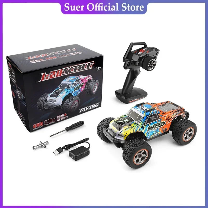 News WLtoys 204006 1/20 Small 4x4RC  with Led Lights 2.4G 4WD 50Km/H Metal Chassis Electric High Speed Off-road Drift