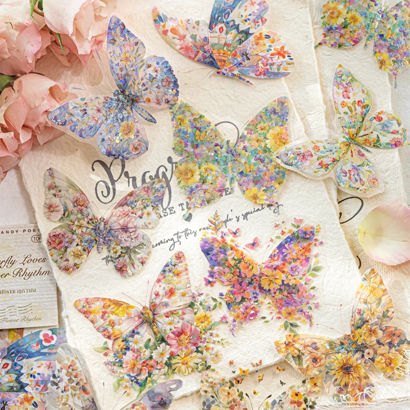 السيد ورقة زهرة العالم سلسلة الجليد كريستال PET ملصقات الحبر الأبيض مجموعة ملصقات مقاومة للماء DIY مواد الديكور للمخططين #1