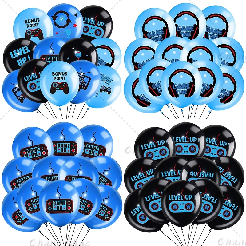 

12in Game On Theme Latex Balloons Video Game Party Balloons for Teens Player Birthday Party Decoration Supplies Kids Favors