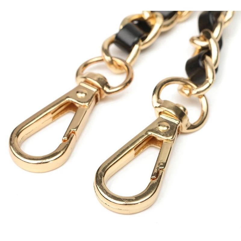 3X Chain Purse Cross-Body Handbag Shoulder Bag Strap Replacement Accessories Light Gold + Black120cm