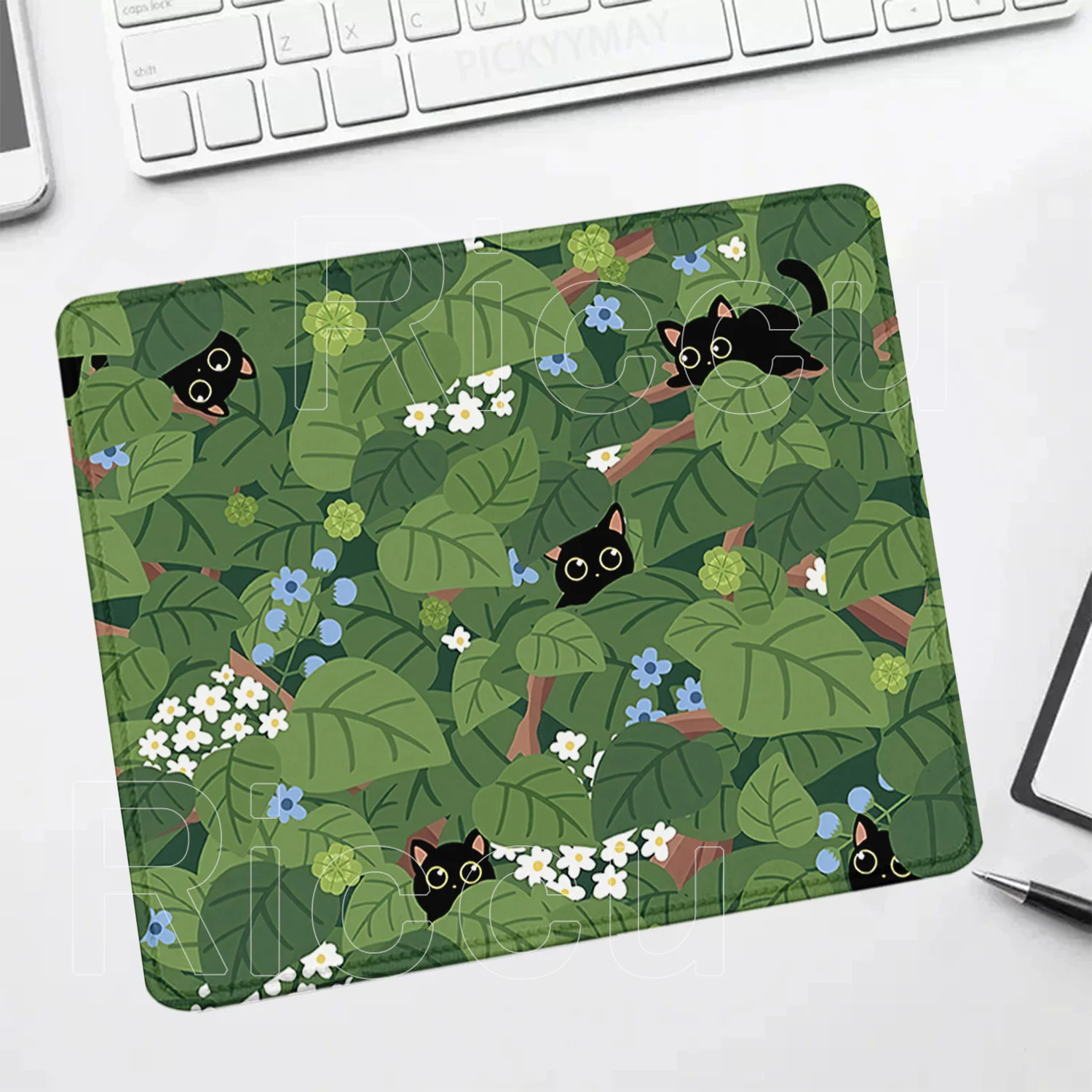 Cute Cats Green Nature Mouse Pad Small Size Mouse pad Gaming Accessorie keyboard Mat Kawaii Mousepad Aesthetic Computer Desk Mat
