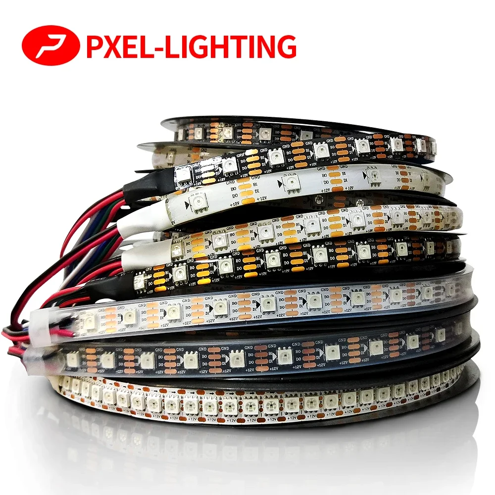 WS2812B WS2815 WS2811 RGB LED Strip Individually Addressable 30/60/144pixels/Leds/M SMD5050 TV Tape Light IP30/65/67 DC5V DC12V