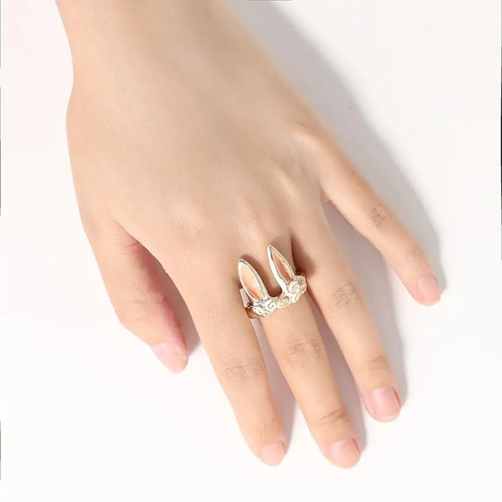Adjustable Fashion Gifts Finger Jewelry Bunny Ears Girl Korean Style Rings Adjustable Ring Rabbit Ring Women Opening Rings