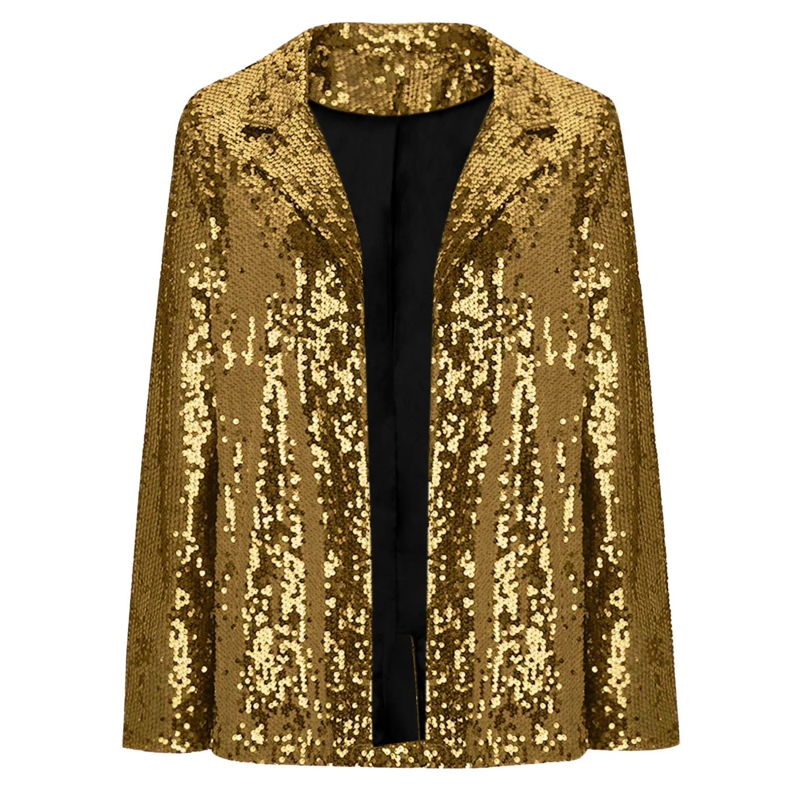 Women Sequins Sequin Jacket Casual Long Sleeve Glitter Party Shiny Lapel Coat Vintage Lapel Sequins Jackets Club Party Wear 2024