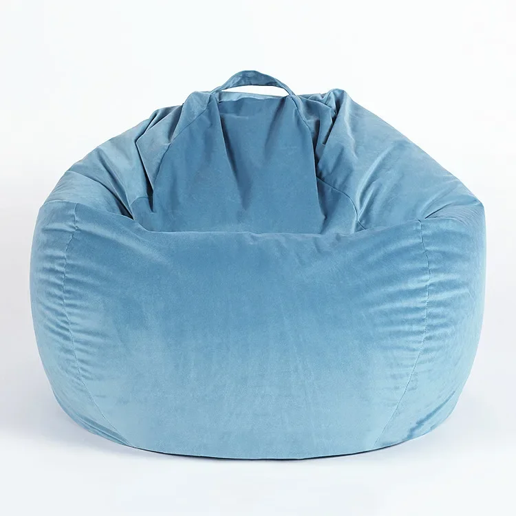 for Baby Blue Teardrop Velvet Puff Bean Bag Seat living room furniture home bean The seat OEM or ODM foam stuffed lounger