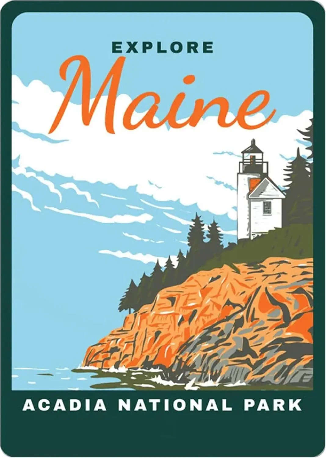 Explore Maine Acadia National Park Sign Maine National Park Bass Harbor Acadia Lighthouse Maine Gifts Maine Wall Decor - Me sign