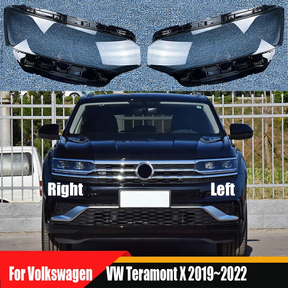 

For Volkswagen VW Teramont X 2019 2020 2021 2022 Front Headlamp Cover Transparent Lampshade Plexiglass Replace Original Lens