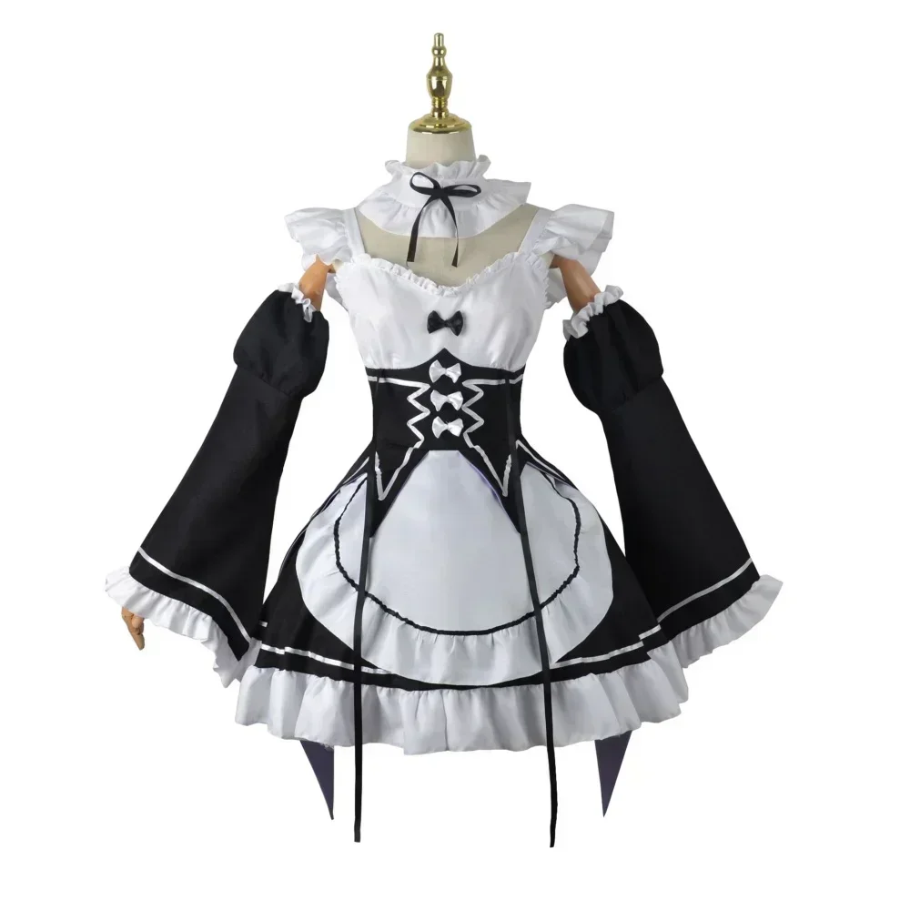 

CosplayAnime Ram Rem Lolita Meid Cosplay Re Leven en Een Andere Wereld dan Nul Kostuums Vrouwen Loli Jurk Halloween Feestpak