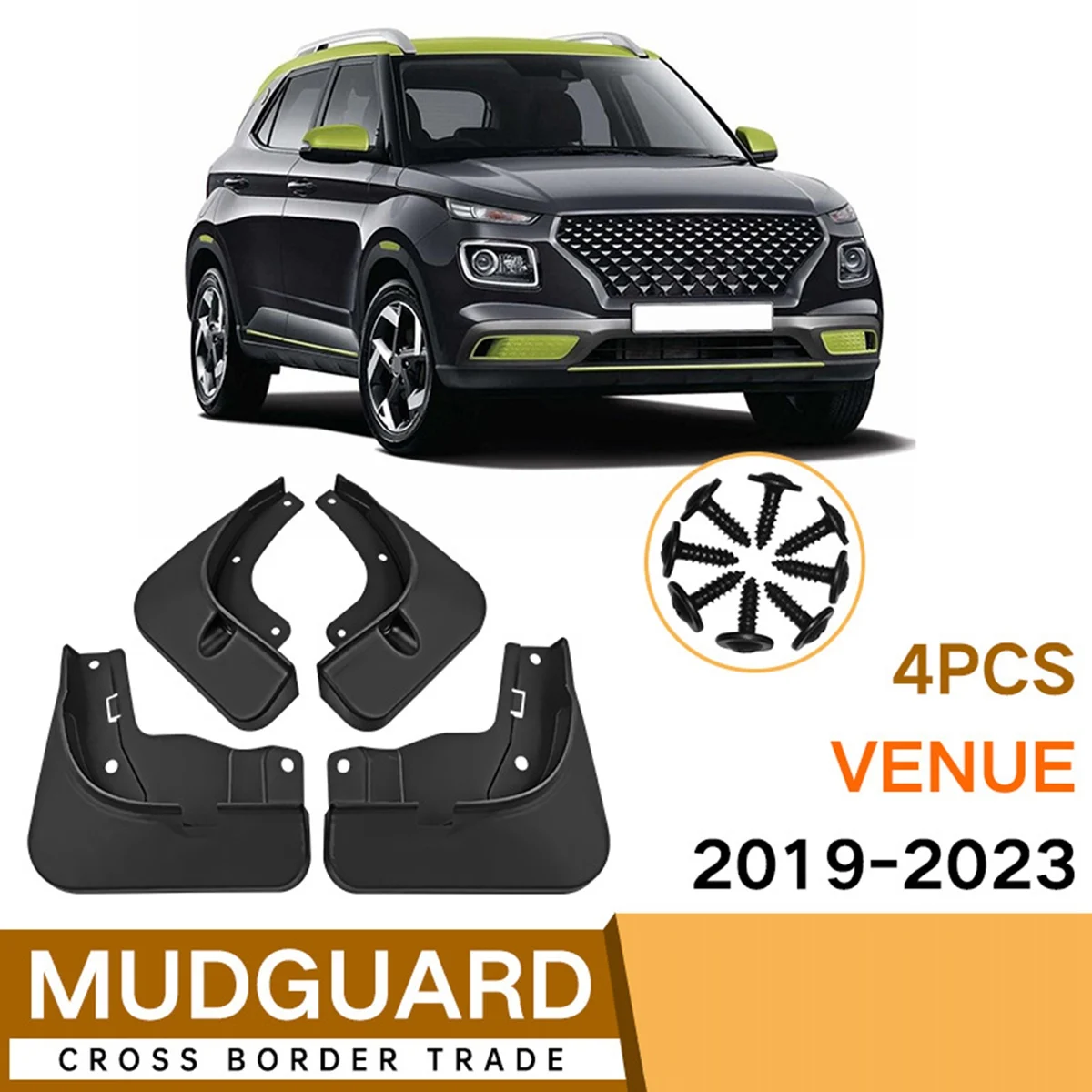 Guardabarros de coche para Hyundai Venue 2019 - 2021 2022 2023, guardabarros, solapa contra salpicaduras, accesorios