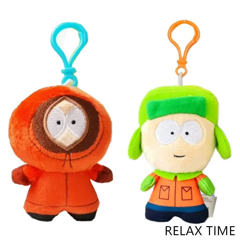 

New Cute Anime South Park Kyle Khadou Kenny Plush Keychain Chains Small Pendant Kids Stuffed Toys For Children 12CM