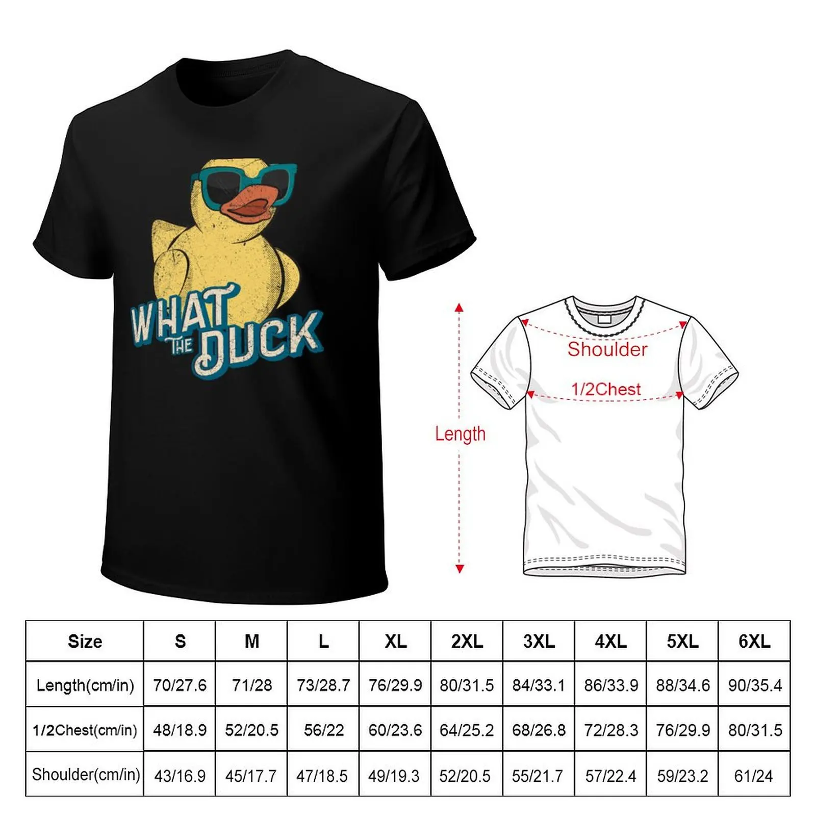 What The Duck Cute Yellow Duckling T-Shirt tops topping Funny t-shirts Men's clothing