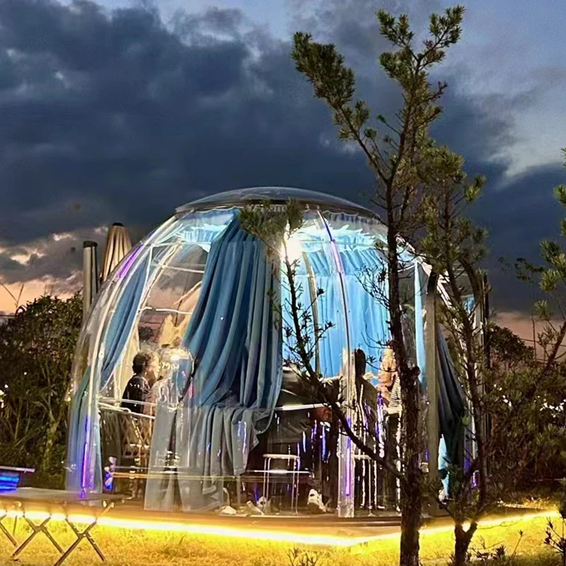 Luxury Powder Coated Metal Star Room High Transparent Inflatable Gazebo Pavilion Stylish Outdoor Camping Structure