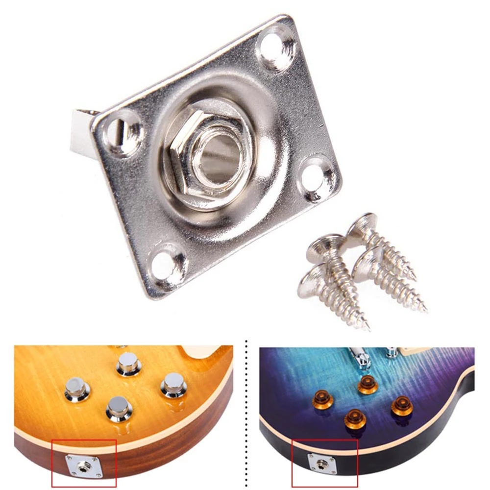 Replacemnet Jack Plate & Screws Stringed Instruments Electric Guitar Parts Output Socket Jnput Jack Outputing  Jack Stereo Jack