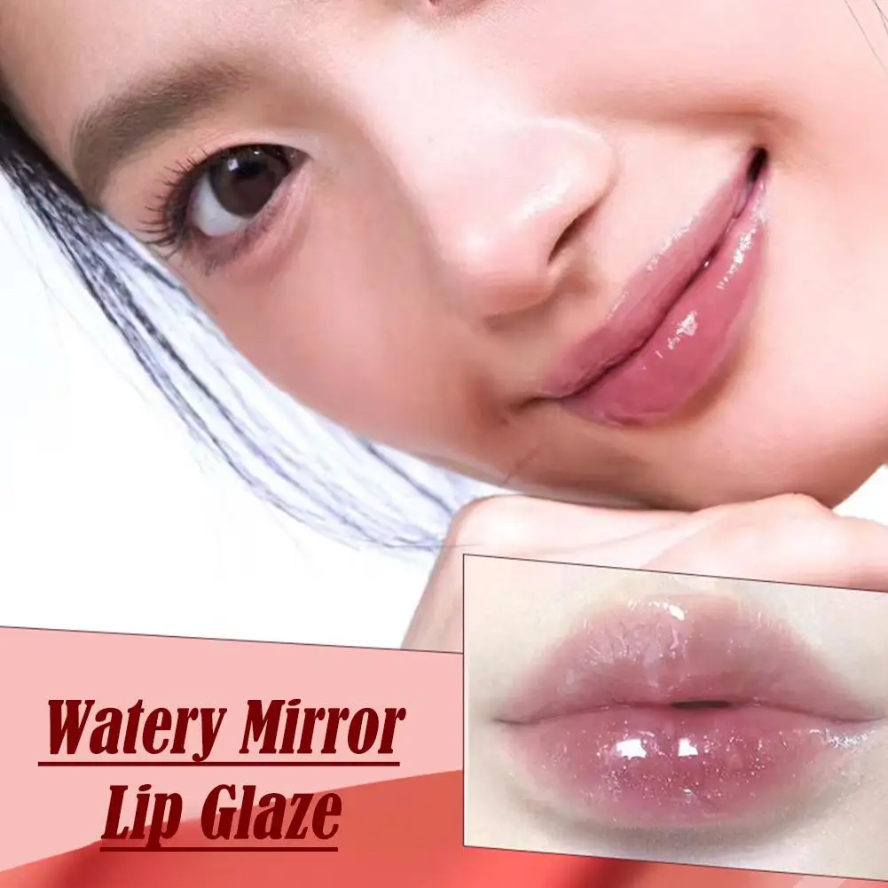 Sexy roter Lipgloss, Spiegelglas, Wasser, leicht, klare Lippe, wasserdicht, nicht flüssiger Stick, Make-up-Lippenstift, Glanz, Nude-Tönung C6L2