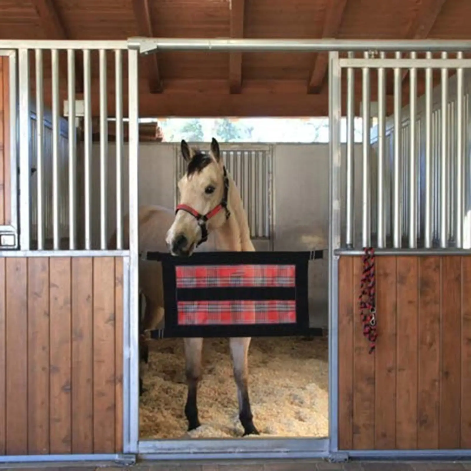 Horse Stall Guard Oxford Cloth Adjustable Door Barrier Stable Equipment Protector for Horse Stables Safety