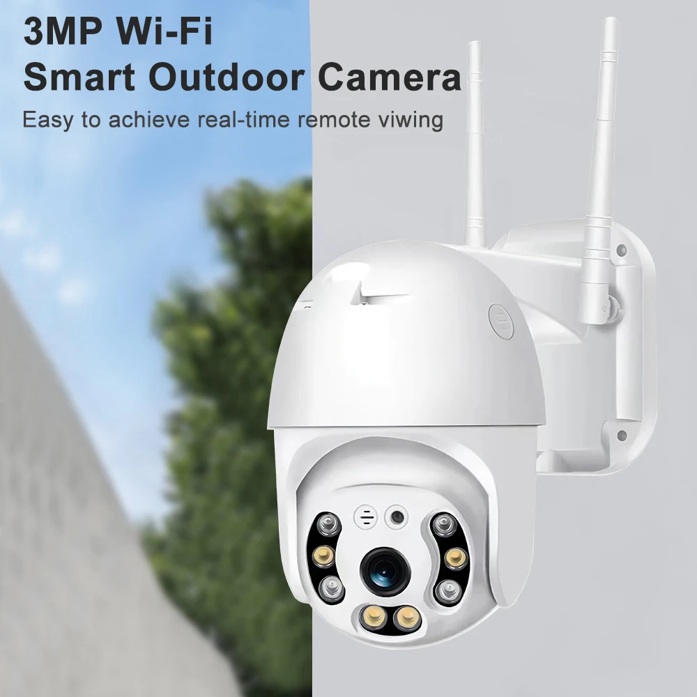 3MP WIFI Security Cameras Outdoor V380 Pro APP CCTV Two Ways AUDIO Speed Dome Wireless Surveillance IP Camera