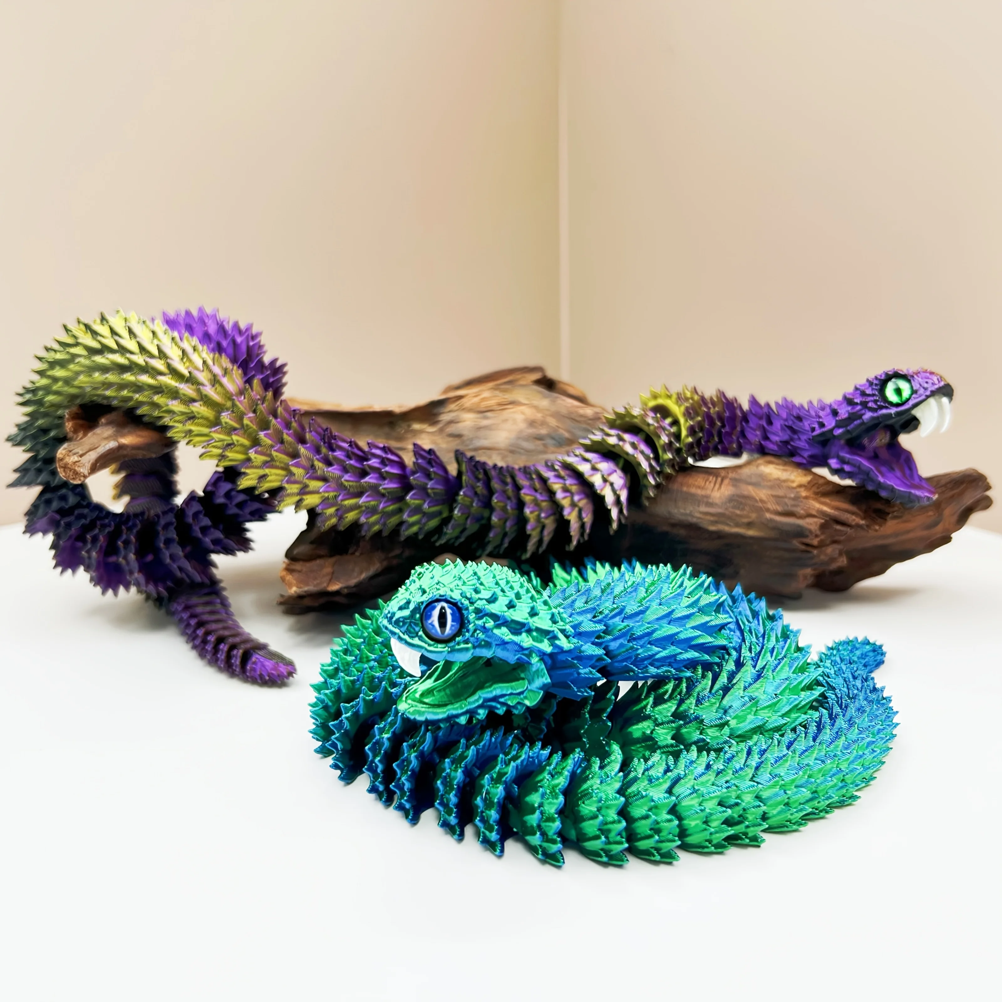 

3D Printing Fierce Fang Viper 23.62in Snake Gradient Cool Jungle Snake Home Office Statues Decoration Festival Home Furnishings