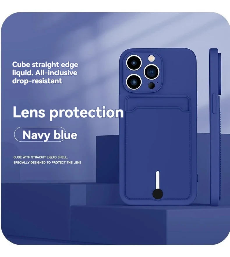 mobile phone case card slot for iphone 16 15 14 13 12 11 pro max mini plus silicone soft tpu Credit card bag cover case