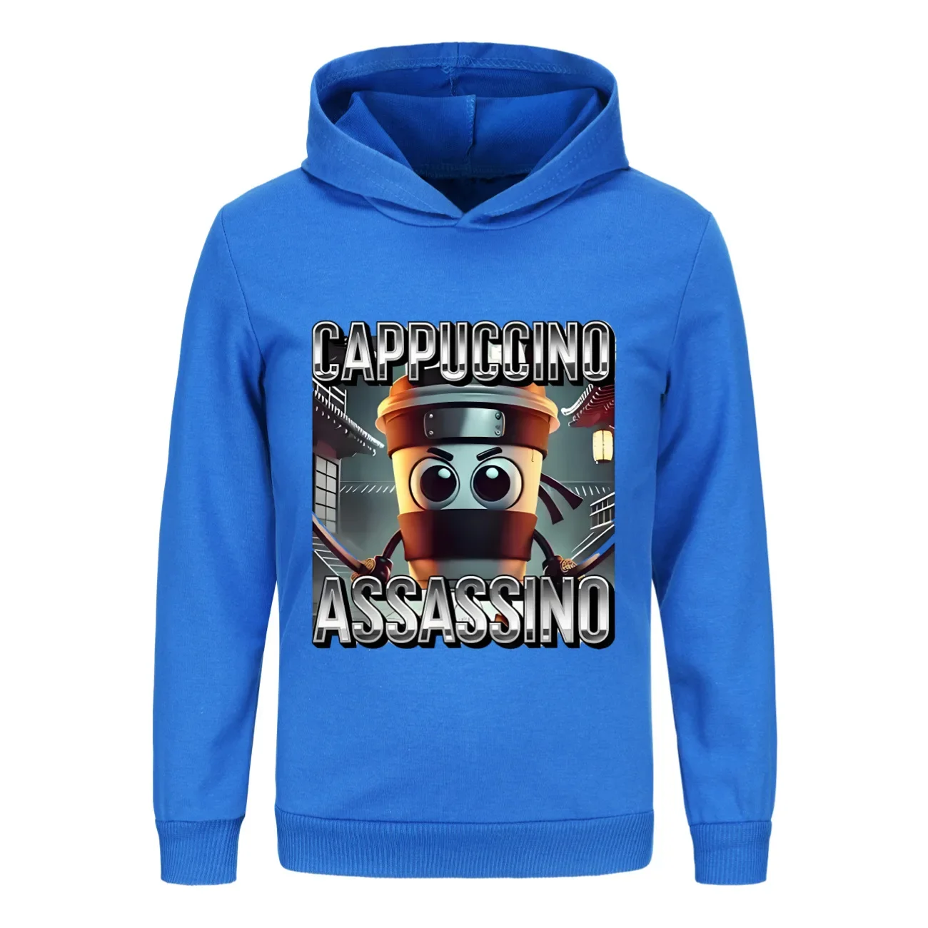 Cappuccino Assassino Hoodie Anak-anak Pakaian Brainrot Italia Remaja Laki-laki Tung Tung Tung Sahur Kaus Pakaian Luar Fashion Anak Perempuan