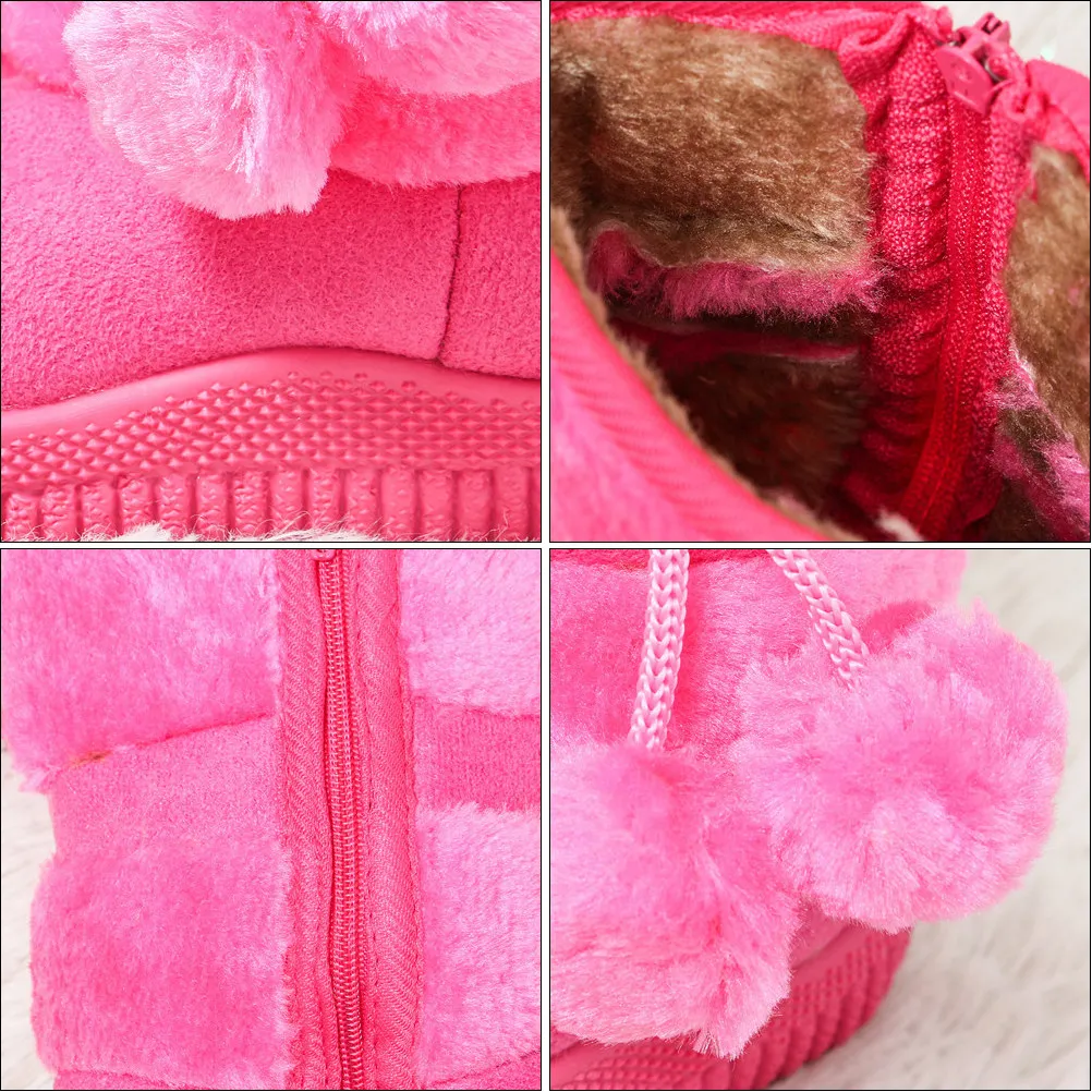 1Pair Baby Winter Shoes Snow Boots for Girls Prewalker Soft Bottom Warm Cute Outdoor Wear All Match Style Baby Boots