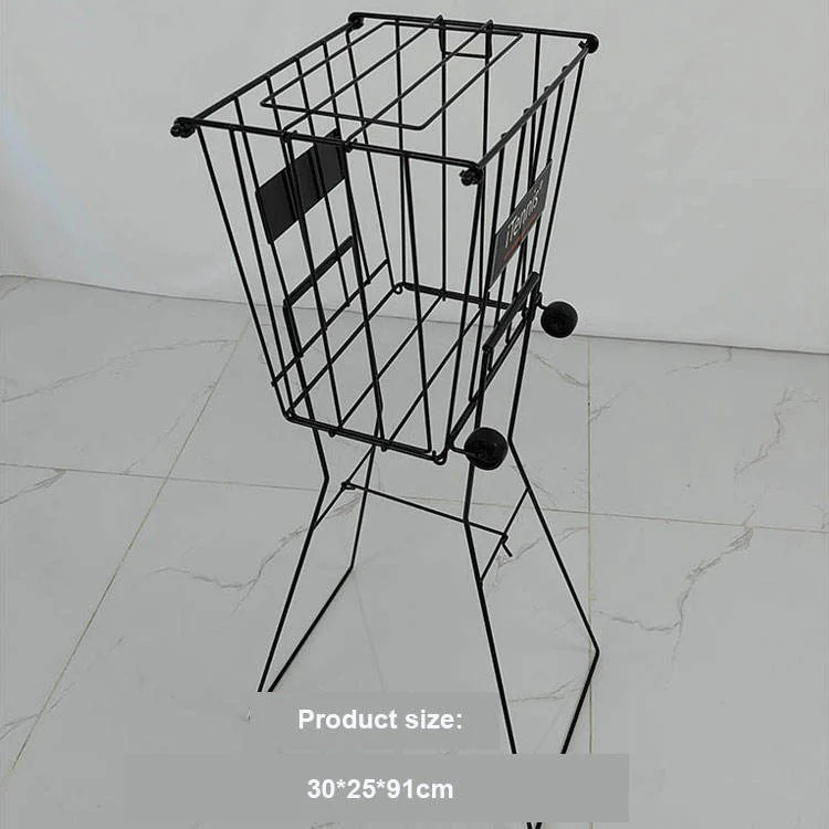 سلة كرة تنس قابلة للطي عالية الجودة مع عجلات لالتقاط التنس #4