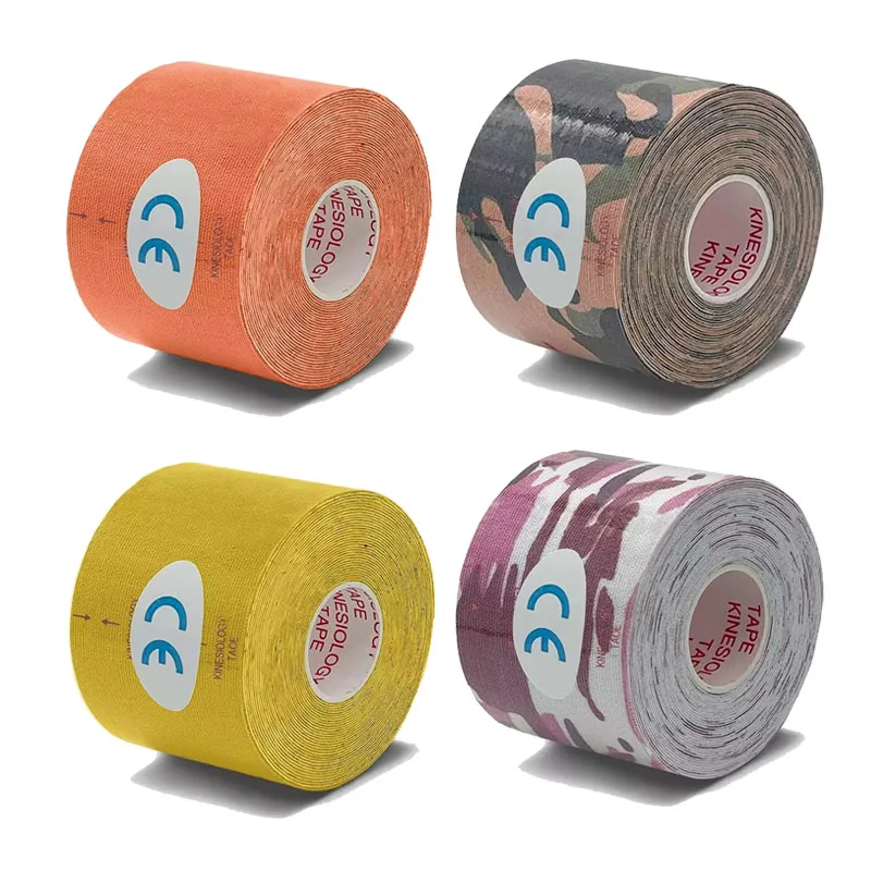 1/4 stücke Kinesio Elastische Bandage Knie Pad Bandage Kinematische Unterstützung Pad Locking Motion Selbst-Kleber Venda Kinesiotape Verband