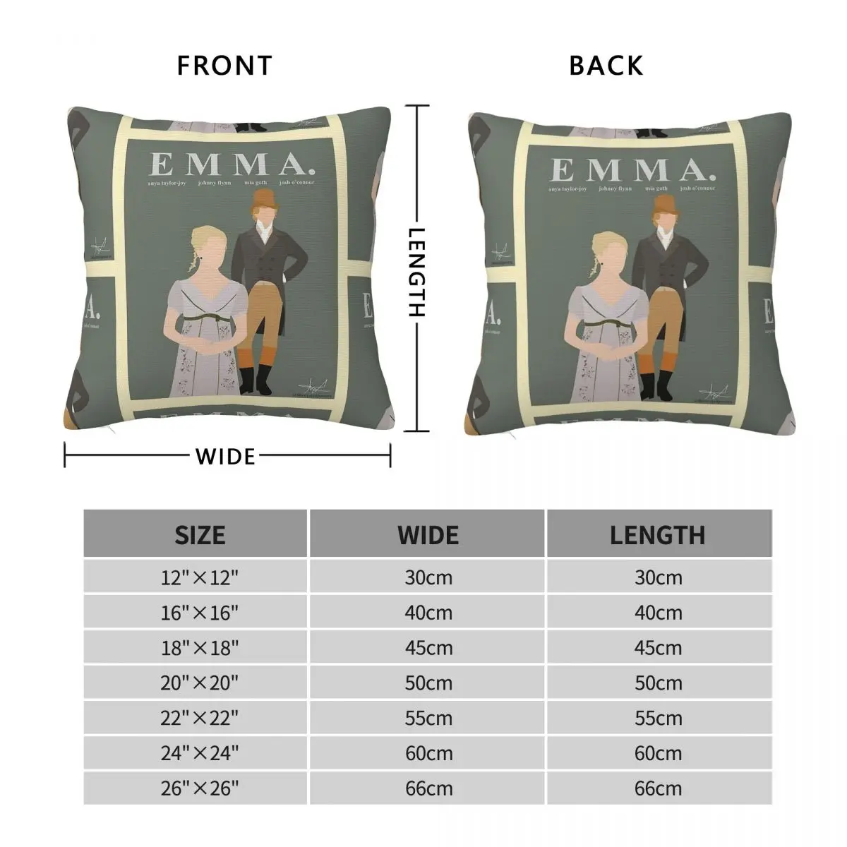 Emma Anya Taylor-Joy Johnny Flynn Pillowcase Polyester Linen Velvet Creative Decor Pillow Room Cushion Cover Wholesale 45x45