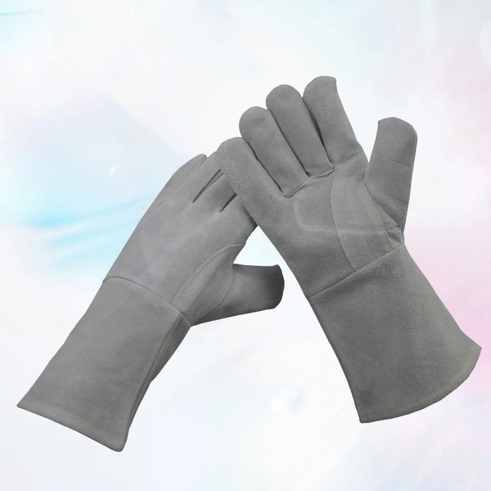 

1Pair Strong Welding Gloves Fireproof Thread Nice Stitching Heat Resistant for Welding Gripping Hot Stove Cookware