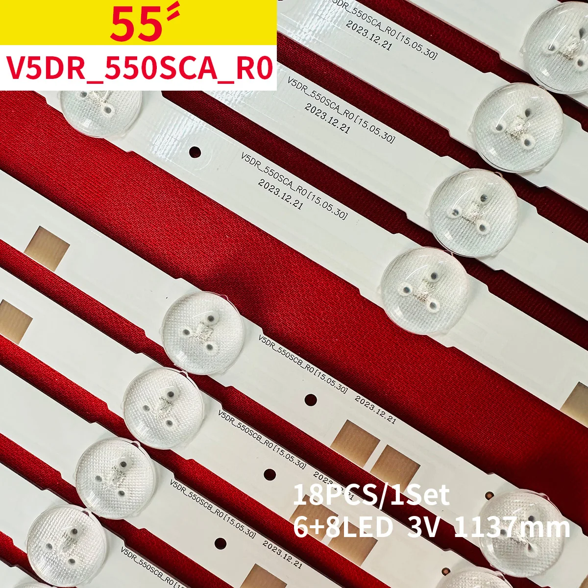 

18pcs LED backlight strip for V5DR_550SCA 550SCB_R0 UA55JS7200J UE55JU6870U UE55JU6800KXZF UE55JU6872U UN55JS700DF 55JU6800