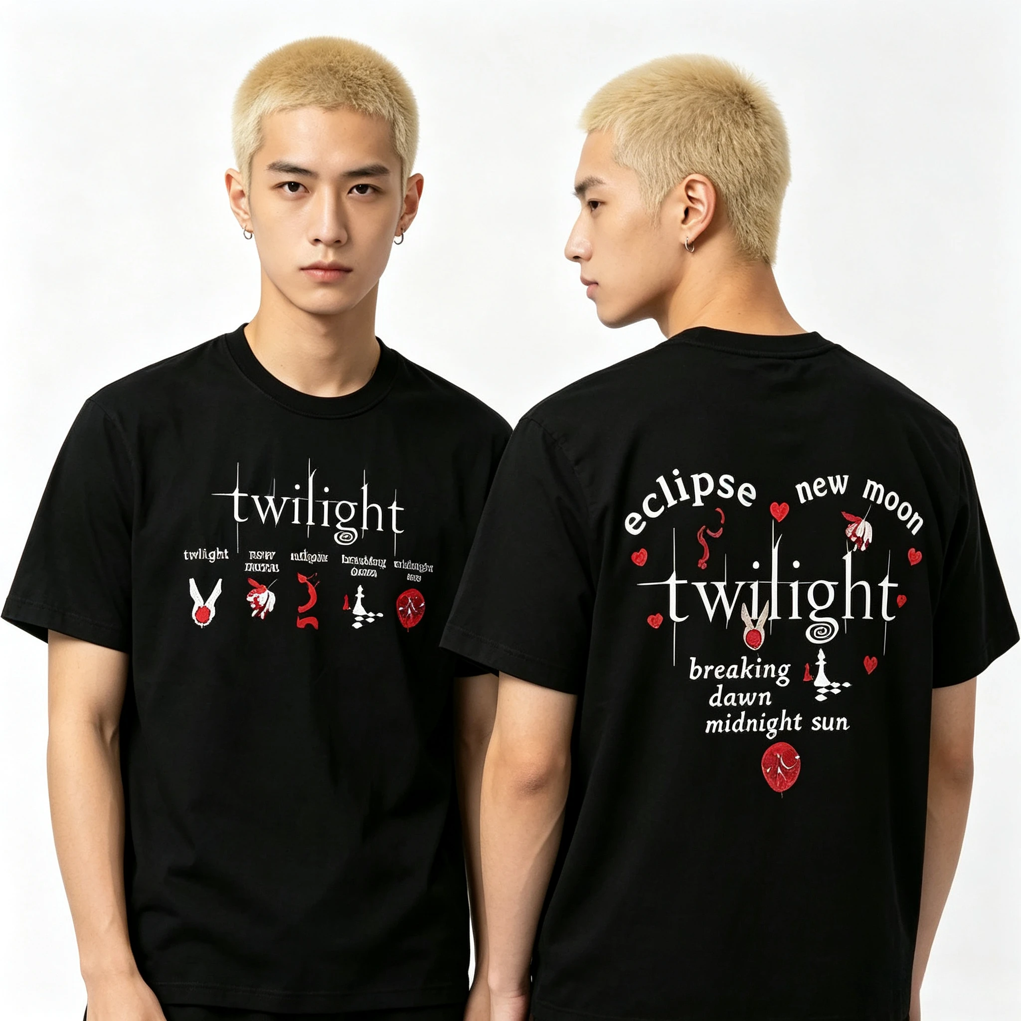 Hot Sale Twilight Eclipse New Moon Print T Shirt Unisex Aesthetic Clothing Fashion T-shirt Y2K Gothic Cotton Oversized T-shirt