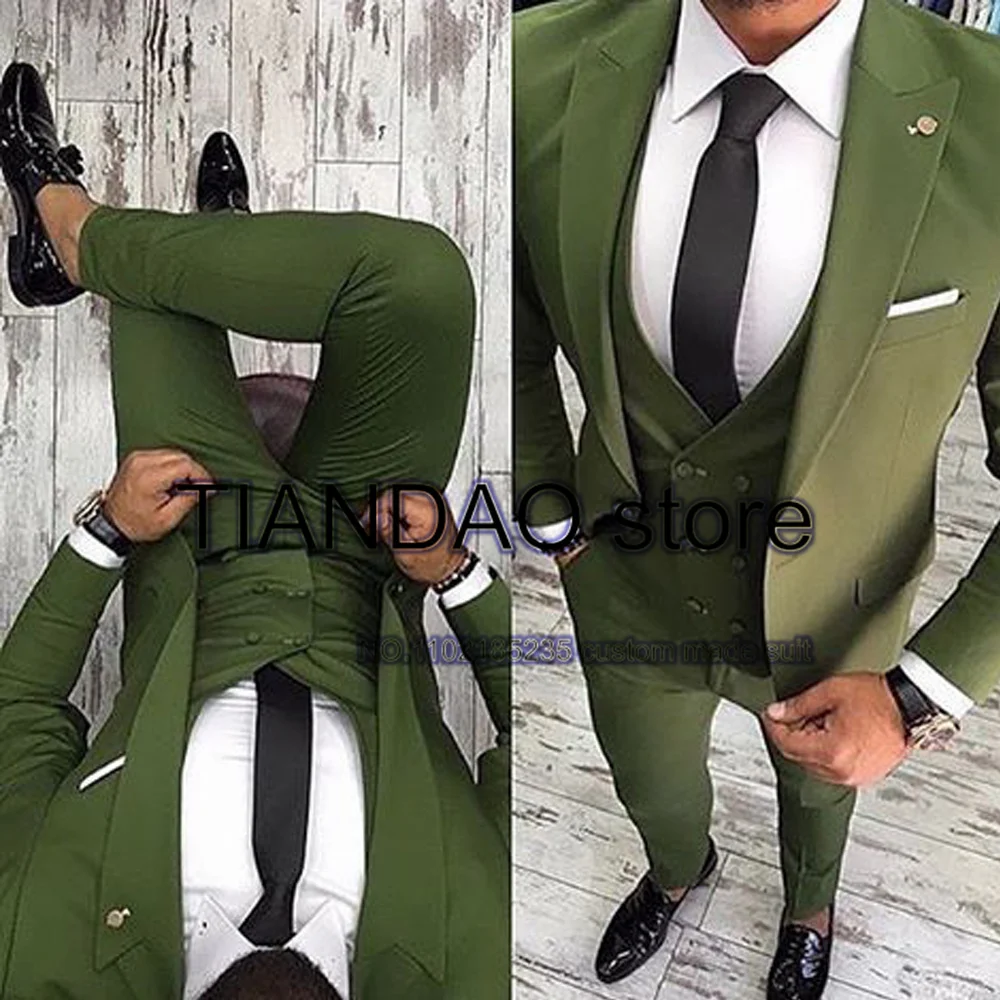 

Men's Suit 3 Piece Formal Business Blazer Pants Vest Groom Wedding Tuxedo Slim Fit Jacket Set Party Dinner Full Outfit