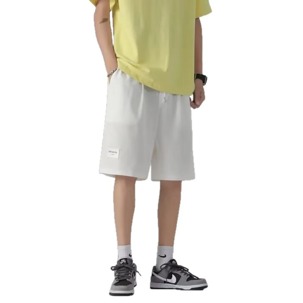 Mens Ice Silk Shorts Lightweight Casual Running Sport Pants Summer Loose Fit Quick Dry Male Bottoms Streetwear