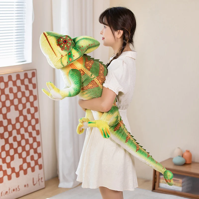 80 cm carino vita reale camaleonte giocattoli di peluche divertenti imitazione giocattoli di peluche camaleonte gigante peluche regalo di festa decorazioni per feste
