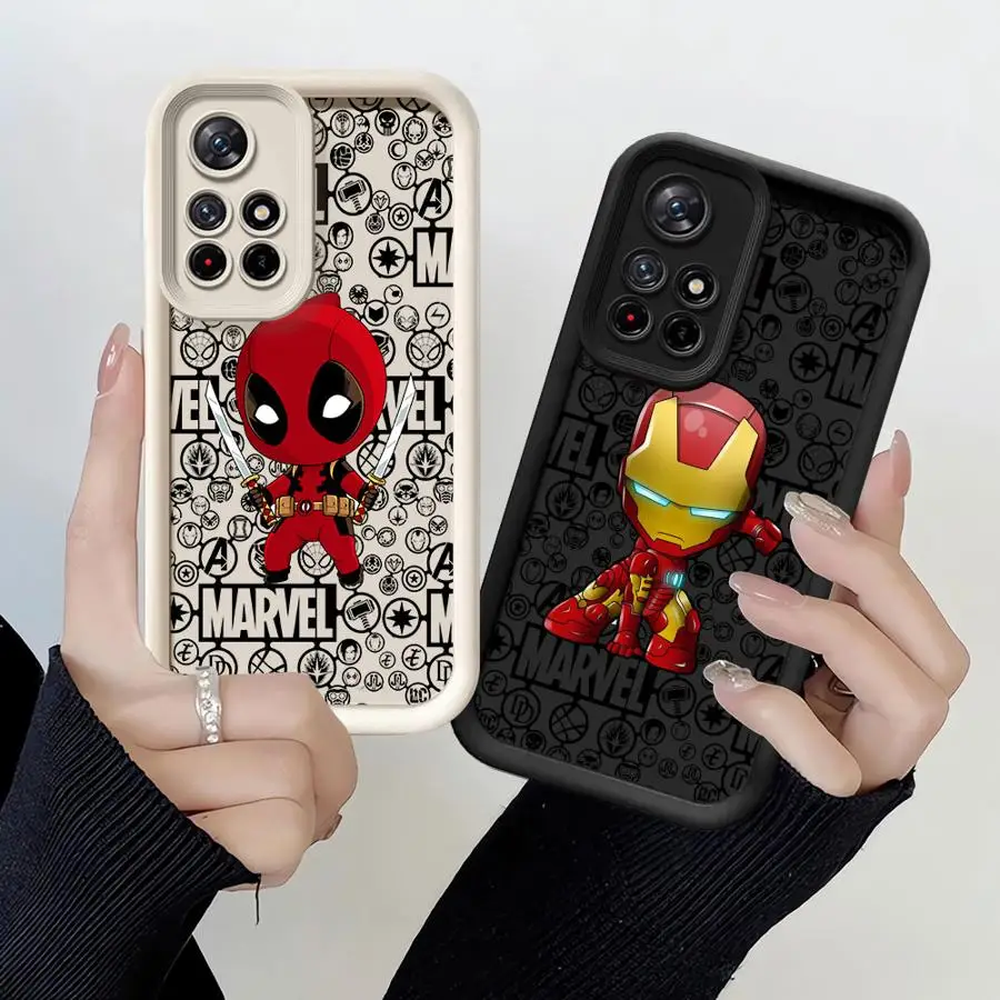 Marvel Deadpool Ironman Phone Case for Xiaomi Redmi 12 12C 13C X3 NFC X3 Pro Poco C51 C50 C61 A1 A2 Plus A3x TPU Soft Cover