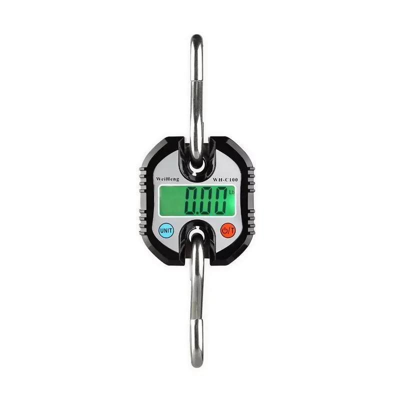 WH-C100 150kg/50g LCD Portable Stainless Steel Handheld Fishing Luggage Weighing Digital Hanging Crane Scale