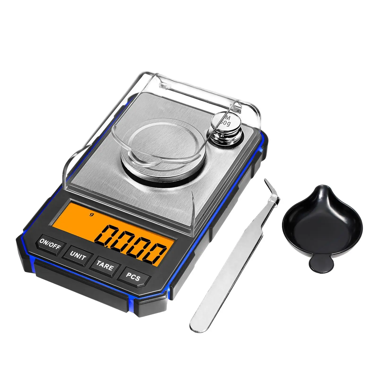 Portable Jewelry Scale Tare Function Milligram Weighting 6 Units Conversion Jewelry Scale 50g 0.001g LCD Display