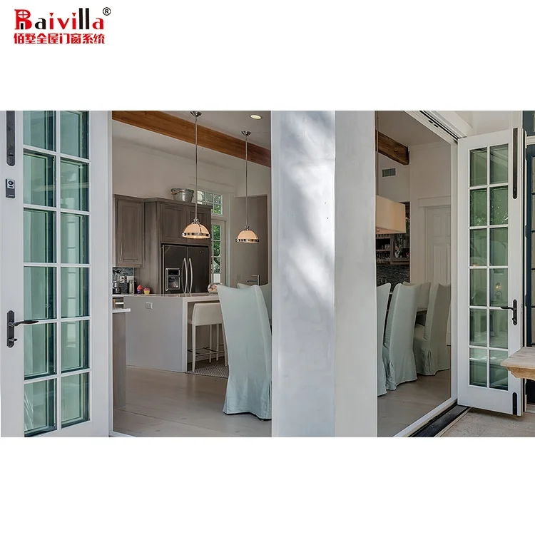 White Frame Balcony Exterior Aluminum Bifold Door,Folding Door